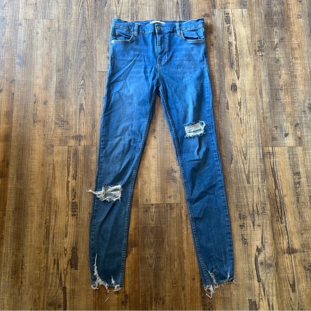 Free People High Rise Stretch Skinny Jeans Sz W 27L Light Wash 61855-16515125
